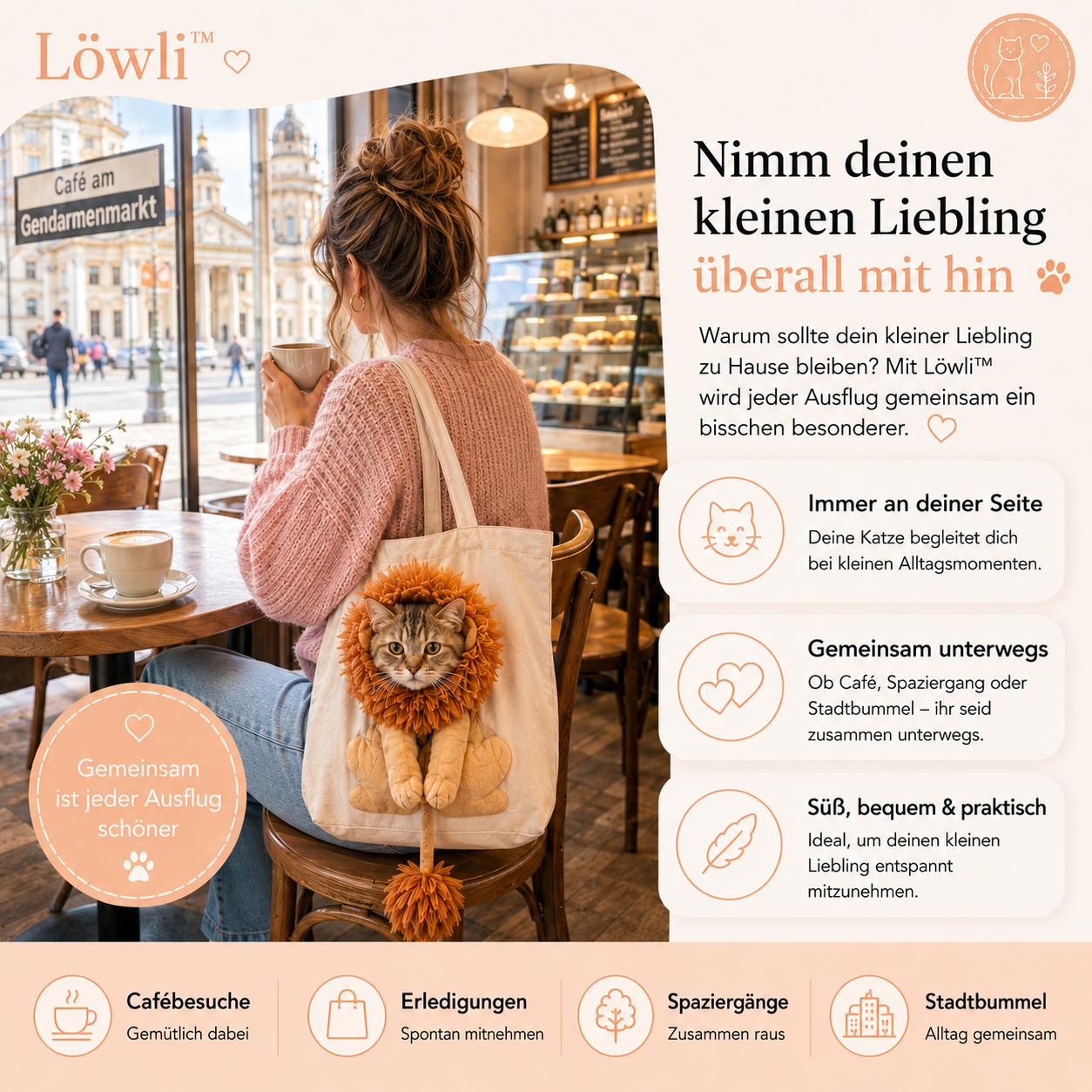 Löwen-Tragetasche für Katzen